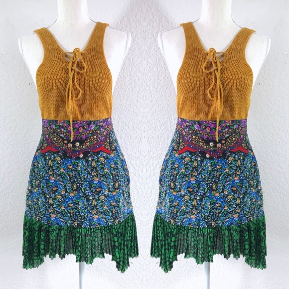 Coach Dresses & Skirts - COACH FLORAL PATCHWORK MINI SKIRT 0